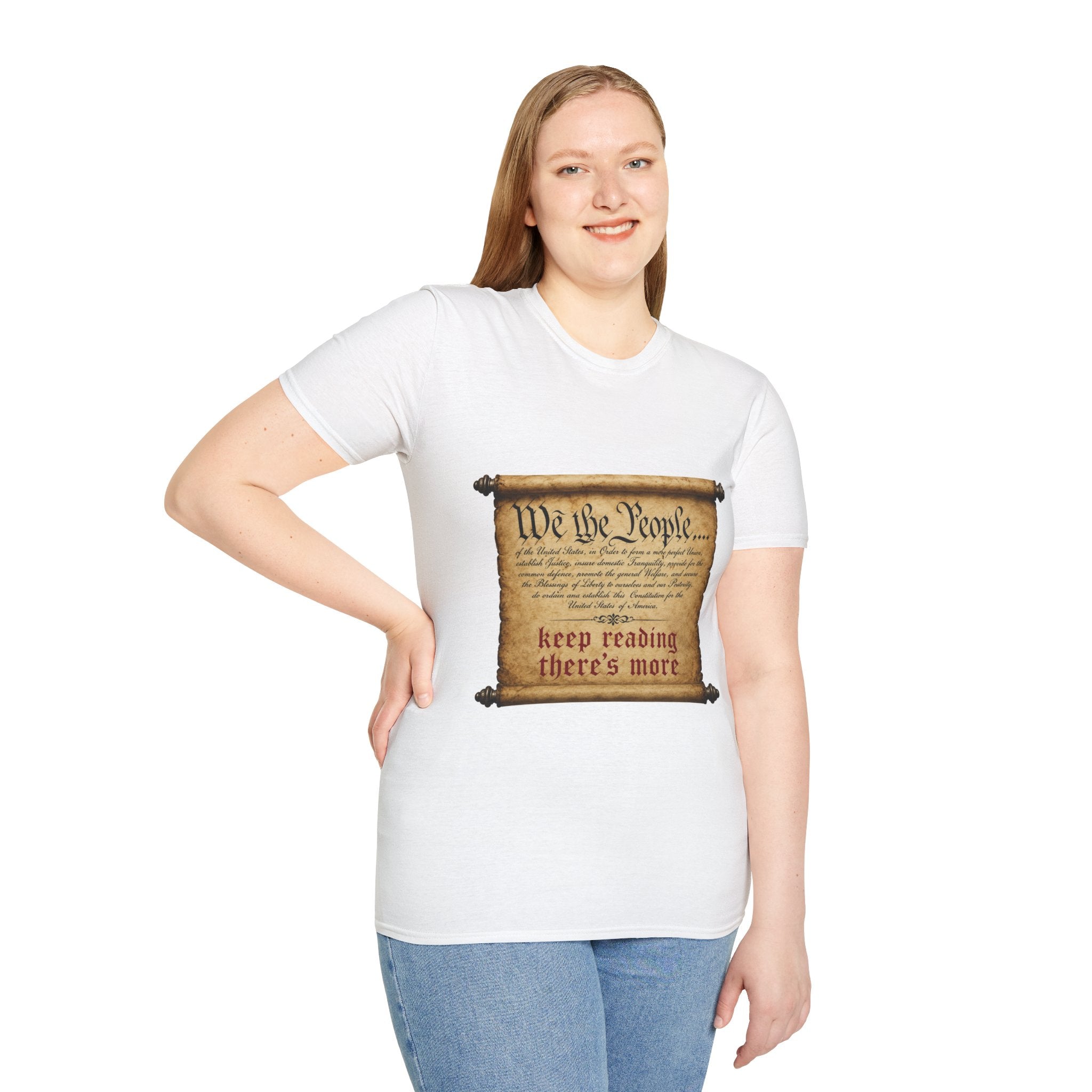 T‑Shirt — “We the People” Vintage Scroll Liberty Tee (Keep Reading There's More)