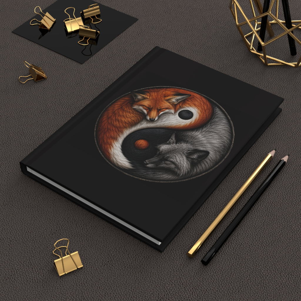 Fox Yin Yang Hardcover Journal — Yin-Yang Foxes Notebook