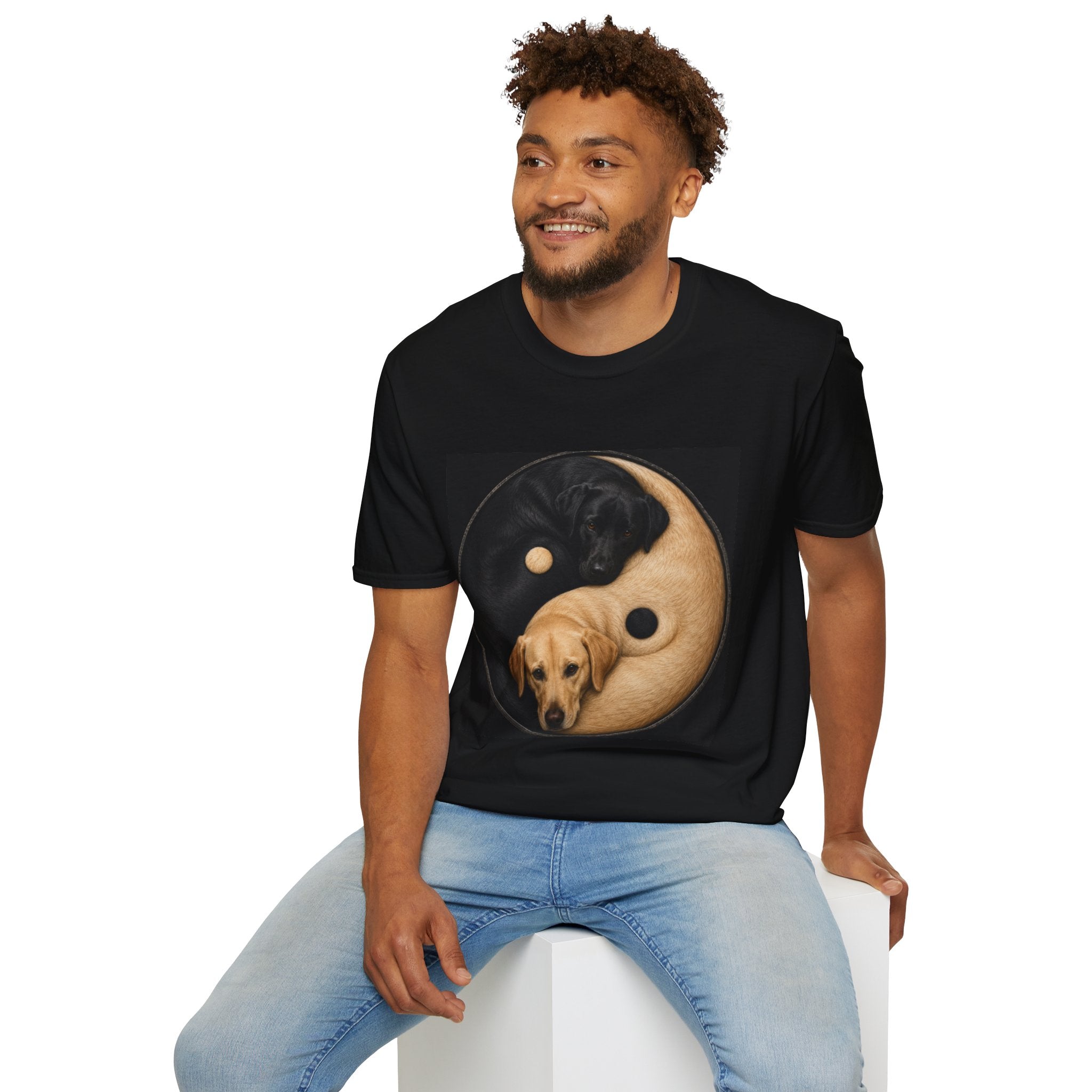 Yin Yang Labrador T-Shirt — Black & Yellow Labs Dog Graphic Tee