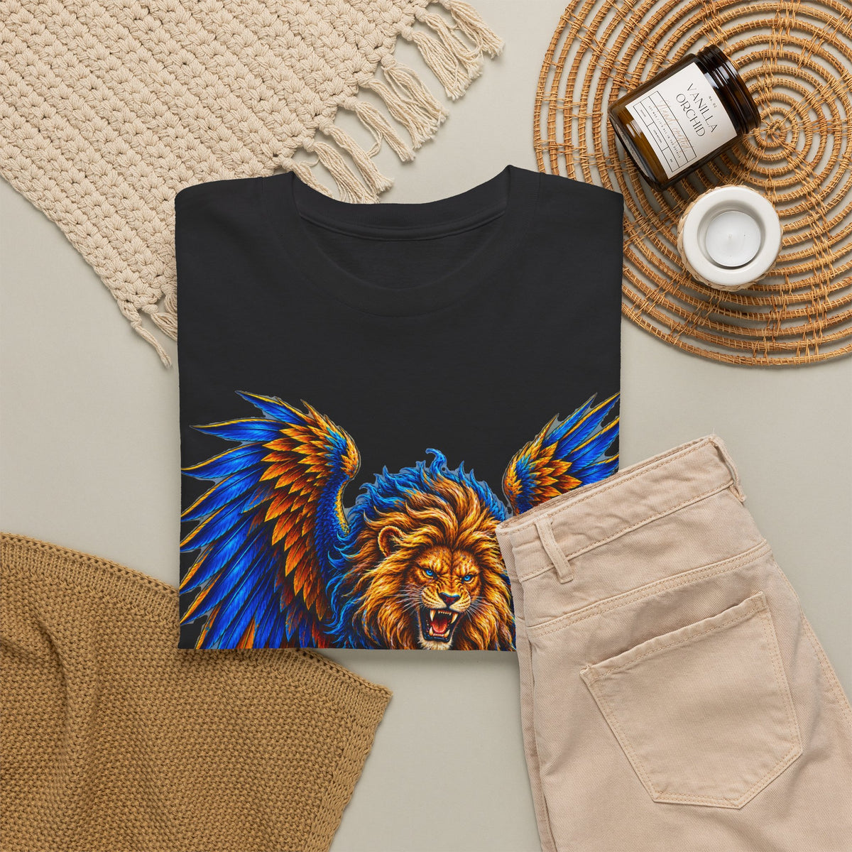 Lion and Serpent Mythical Fantasy Graphic Tee